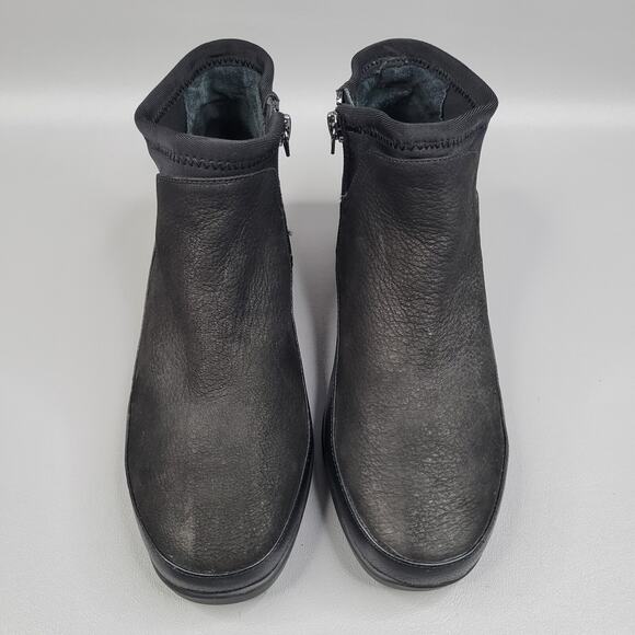 Nurture Women's Booties Boot Black Ankle Wedge Strch Zip Leather 6.5 M Read - Picture 4 of 11